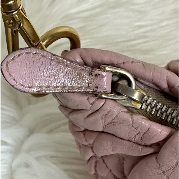 💯Authentic Prada Napa Stitches Hobo Pochette Shoulder Bag in Gold Hardware🍀 - Picture 16 of 17